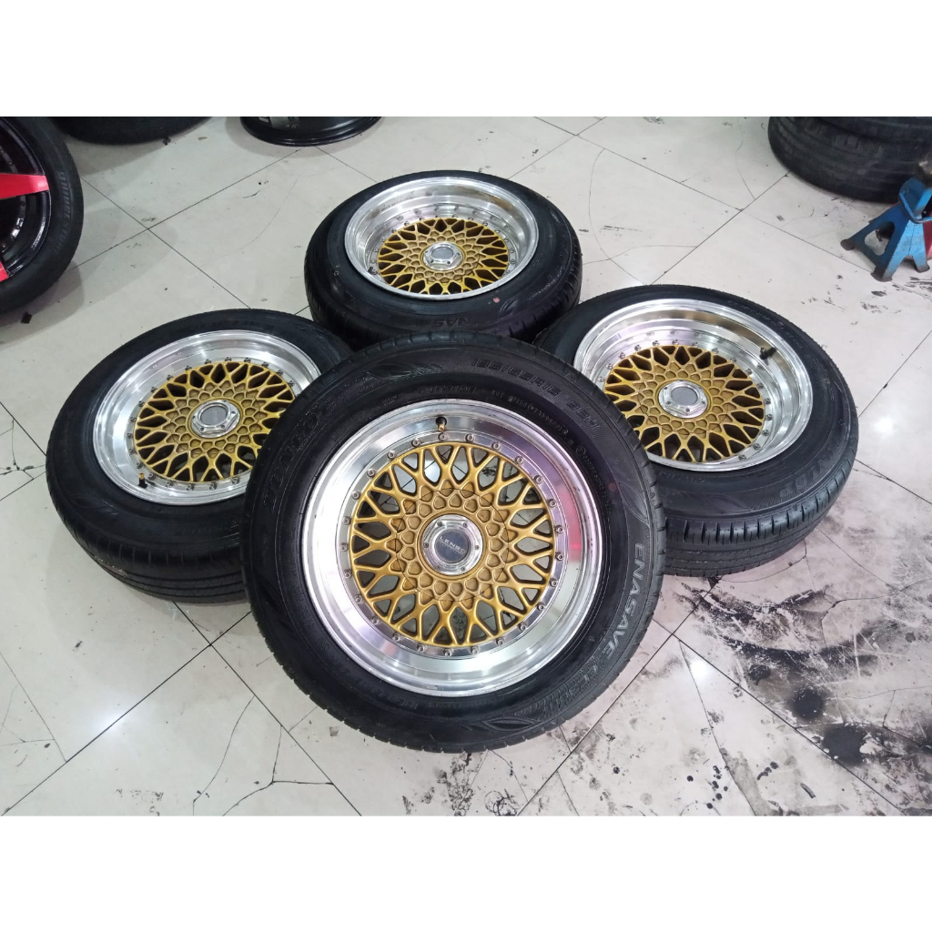 Jual Velg Mobil Bekas Bbs Rs Ring 16x7,5/8,5 Pcd 4x100 Ban 195 65 16 ...