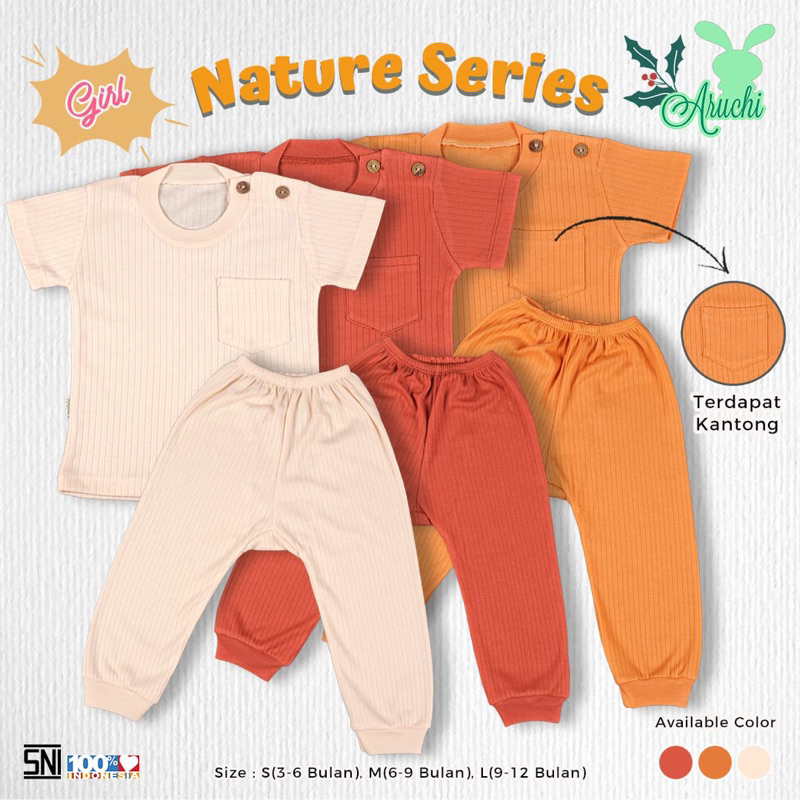 ARUCHI BABY NATURE SERIES - SETELAN ANAK 3-12 Bulan