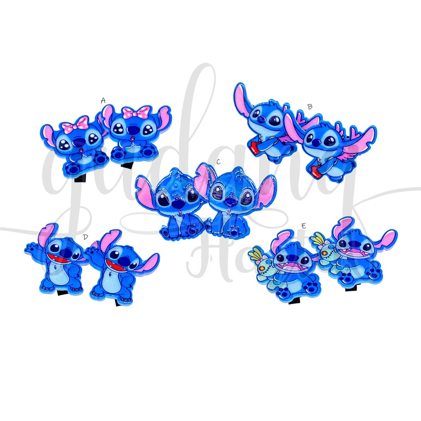 Jepit Rambut Mini Stich Hairclip Motif Kartun Monste Biru Lucu GH 201437