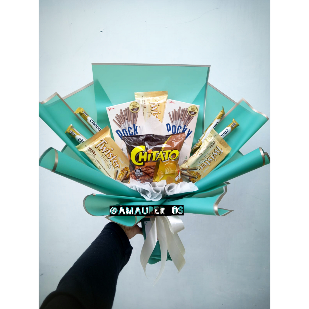 

hampers valentine kado ulang tahun bucket snack bucket bunga