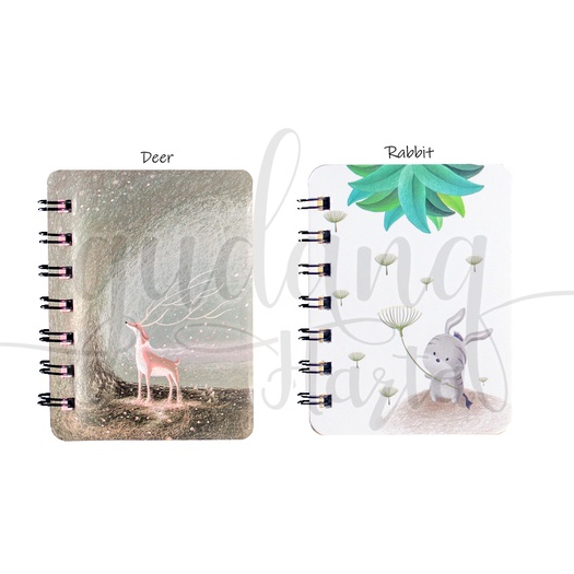 Notebook A7 Spiral Deer Rabbit Buku Tulis Motif Kelinci Rusa Unik GH 308805