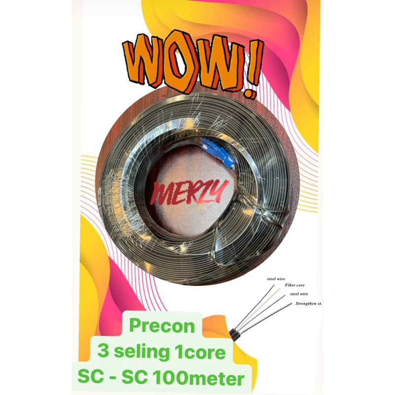 precon fiber optik jumper fiber optik CCTV 1 roll 100 meter sc-sc
