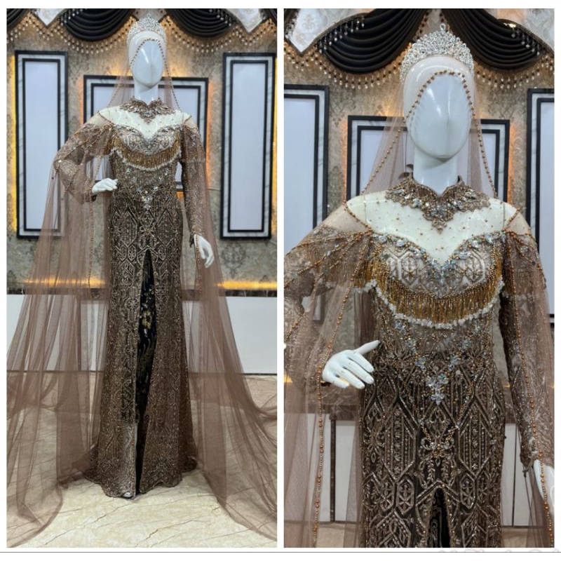 TERBARU// KEBAYA AKAD TUNIK FULL PAYET MEWAH//KEBAYA SEMATA KAKI FULL PAYET MODERN