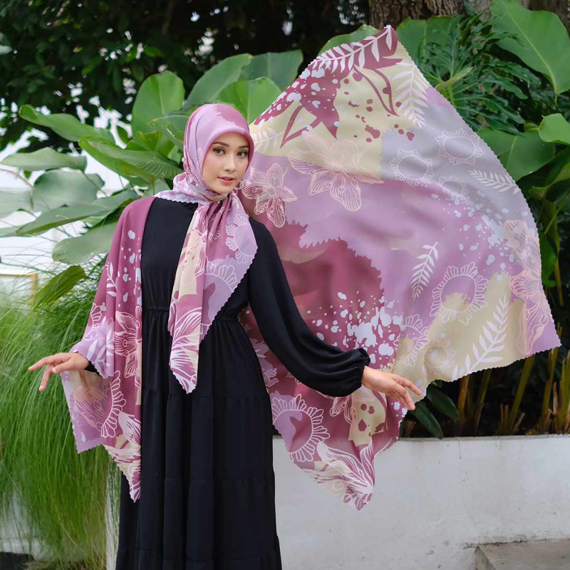 Hijab Poton 120 cm PREMIUM lasercut / Jilbab lasercut Elnara Series