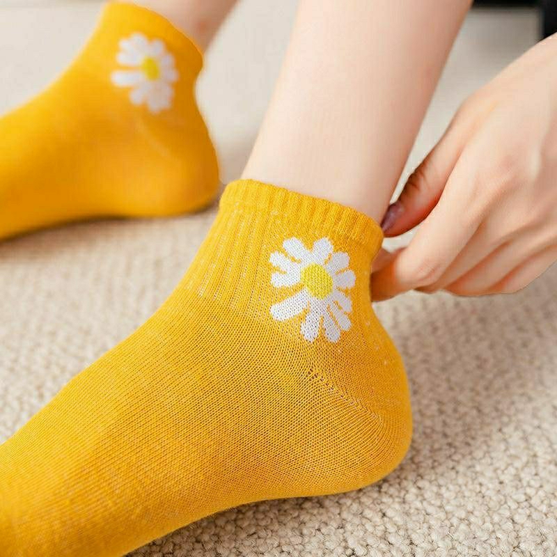 Kaos Kaki Motif Daisy Pendek