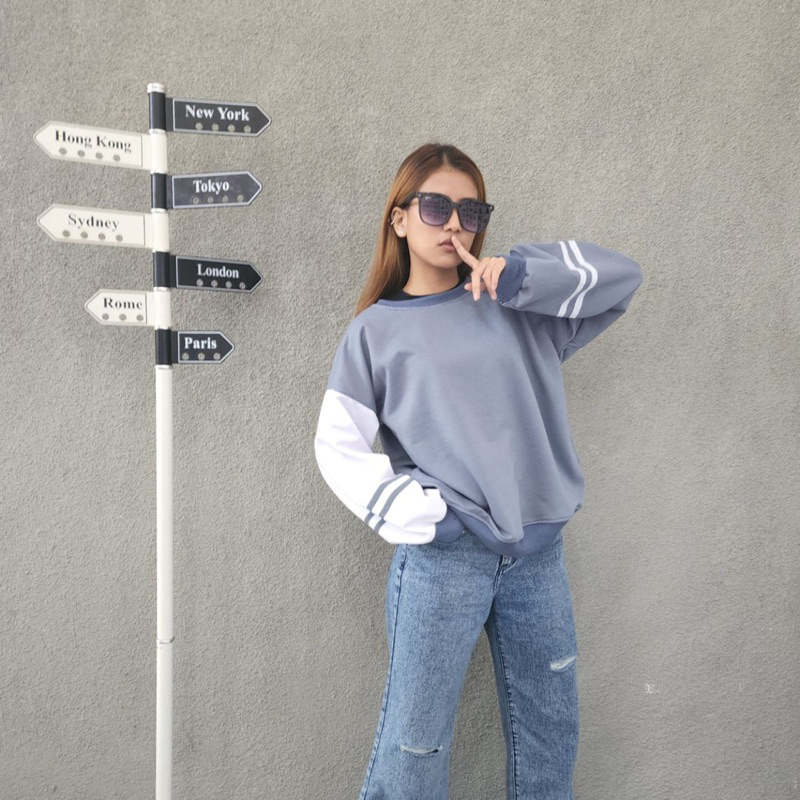 Sweater wanita TWO LIST SWEATER atasan wanita fleece