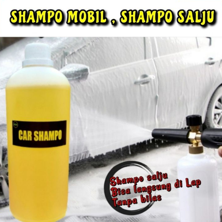 SAMPO MOBIL Car Shampoo Wash&amp;Wax Shampo. Ph Balanced, Foamy 1Liter