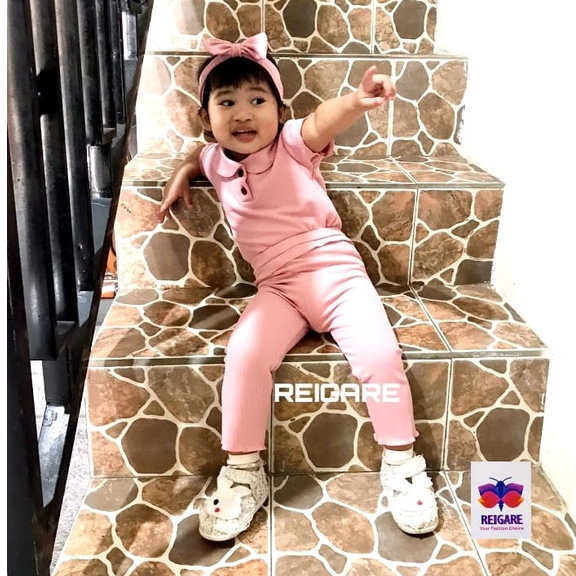 Setelan One Set Anak Mango Knitt Model Kancing Usia 3 bulan - 2 tahun