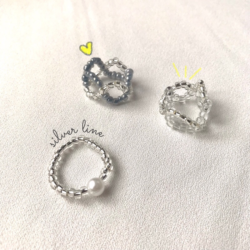 cincin manik cincin korea cincin rantai mote silver