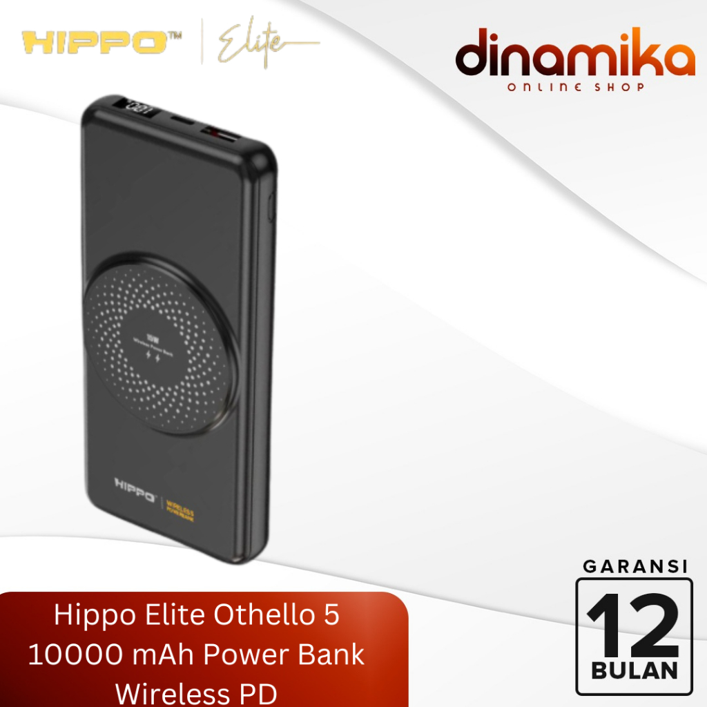 Hippo Elite PowerBank Othello 5 PD 22,5W 10000Mah MagSafe Magnetic Wireless 15W Charger Quick Fast Charging Power Bank type C Power Delivery QC 5 Port Output Build In Cable