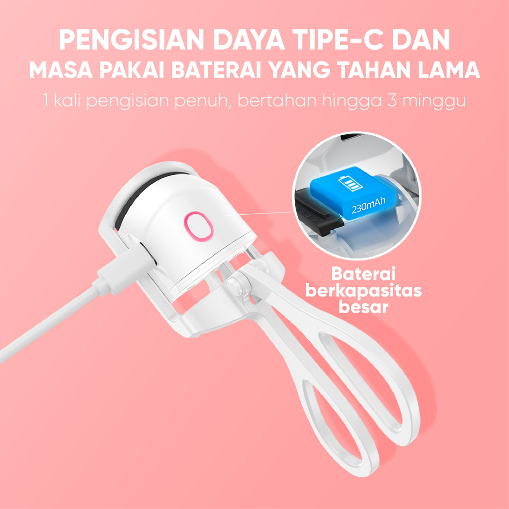 BOMIDI Electric Eyelash Curler EC1 Big Eye Curling Long-lasting hold Penjepit Bulu Mata Elektrik