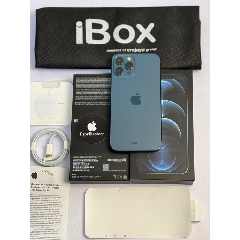 Jual iphone 12 pro max 128GB ibox second Like New Mulus Lengkap Fullset