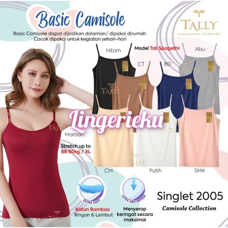 Tally 2005 Singlet Tank Top Wanita Bahan Super Lembut Bahan Viscose