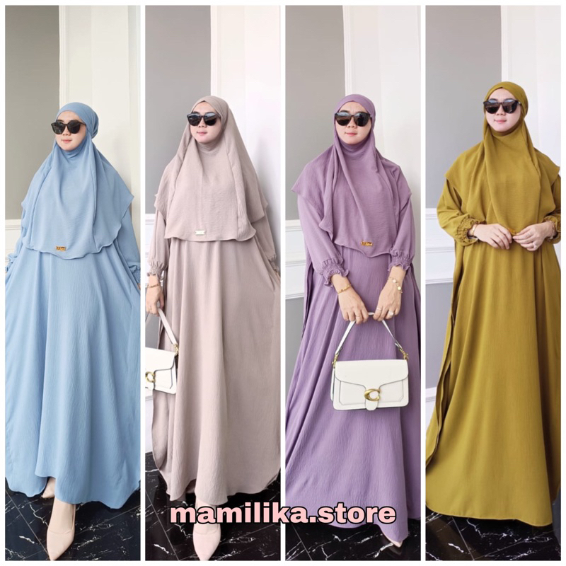 ARABIA SET KHIMAR CRINKLE AIRFLOW | ABAYA KAFTAN TURKI