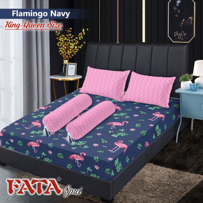 Sprei fata queen 160x200 flamingo navy