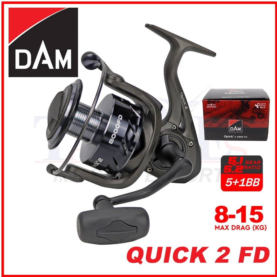 DAM QUICK 2 FD GERMANY SPINNING REEL 8000 PANCING SURF MAX DRAG 8-15KG 5+1BB