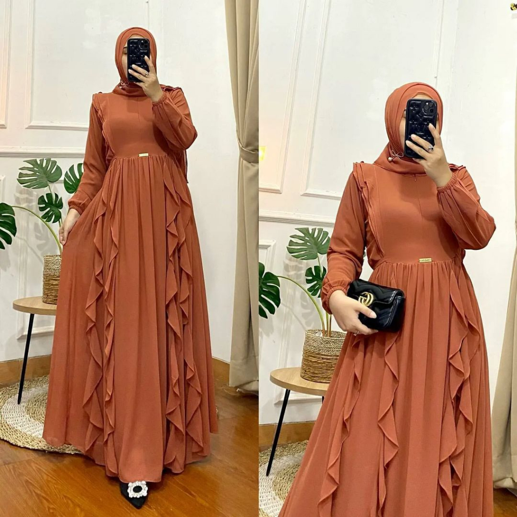 COD Gaveena Dress / Gamis Muslim Wanita Matt Crinkle / Dress Wanita Aplikasi Mutiara Kekinian / Terlaris Ayenna Dress  Gamis Muslim Perepuan gamis malaysia terbaru gamis ceruty Babydoll gamis Melayu gamis malaysia