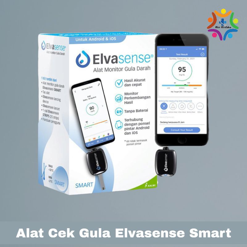 Jual Alat Cek Gula Darah Elvasense Smart Cek Gula Darah By I Phone Shopee Indonesia