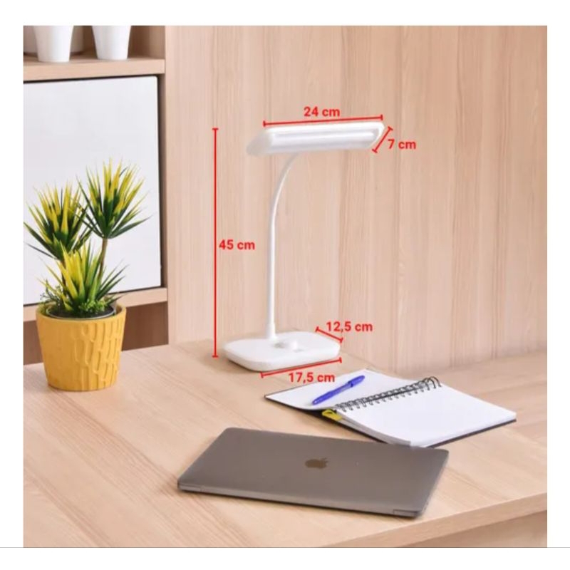 APA Lampu Meja Led Dimmable/Lampu Belajar/Lampu Baca/Desk Lamp - Putih