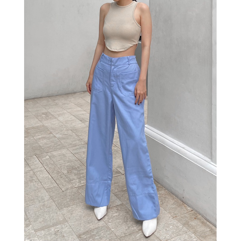 SIVALI Skye Pants - Highwaist Cullote Pants Celana Kulot Wide Leg Jeans