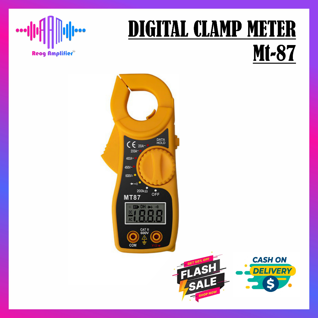 Digital Clamp Meter MT87 Tang Ampere Multimeter MT-87 Kabel Tester Ukur Arus Tegangan Listrik AC DC