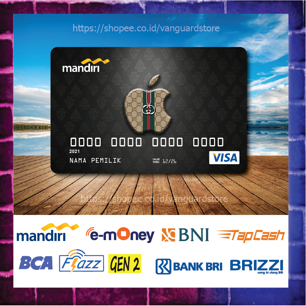 KARTU E MONEY E TOLL KARTU MANDIRI GUCCI CARD 1 DEBIT CREDIT EMONEY MANDIRI FLAZZ BCA BNI TAPCASH BRIZZI BRI - 1 SISI