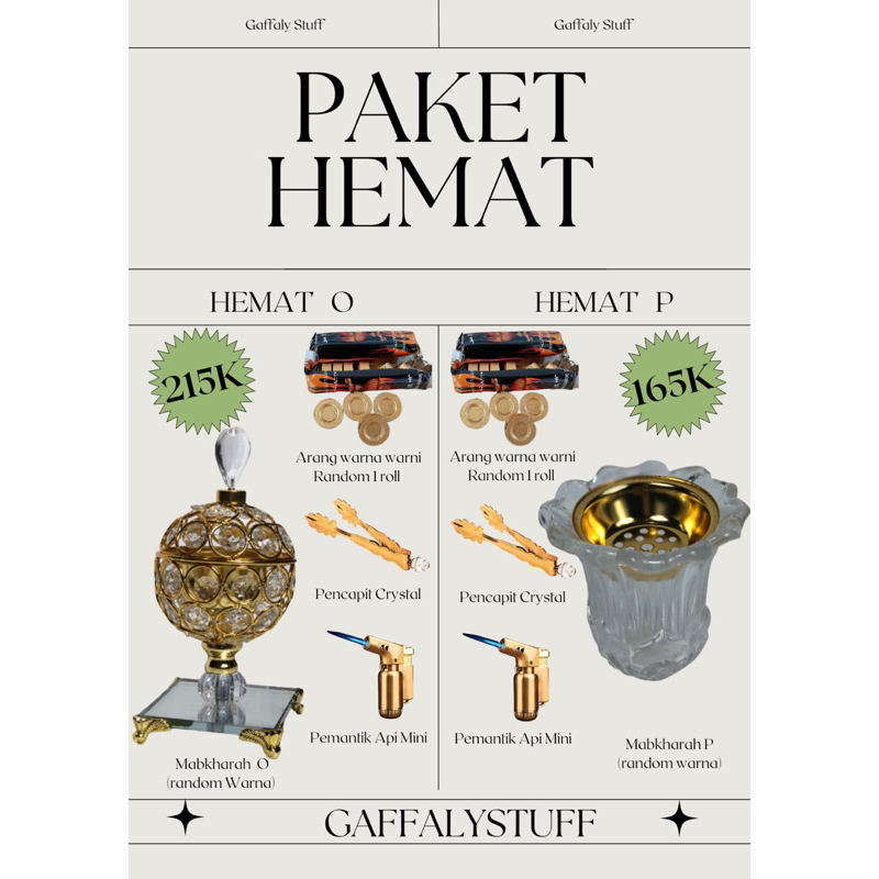 Paket Hemat Mabkharah A,B,C,D,E,F,G,H || tempat dupa buhur bakhur Paket