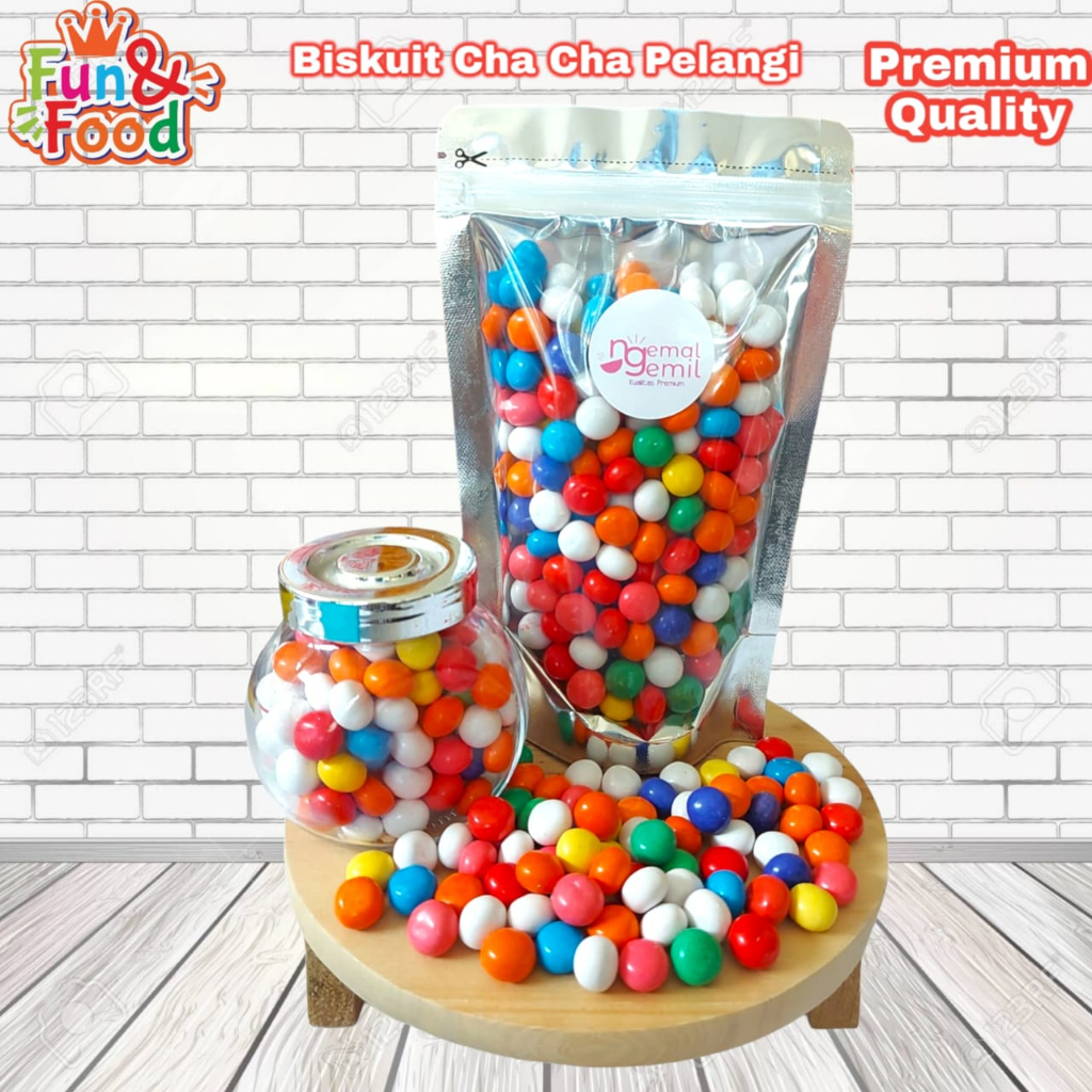 

Biskuit Cha Cha Rainbow Coklat Balut Biskuit Biskuit Bola Pelangi Homemade Kualitas Premium