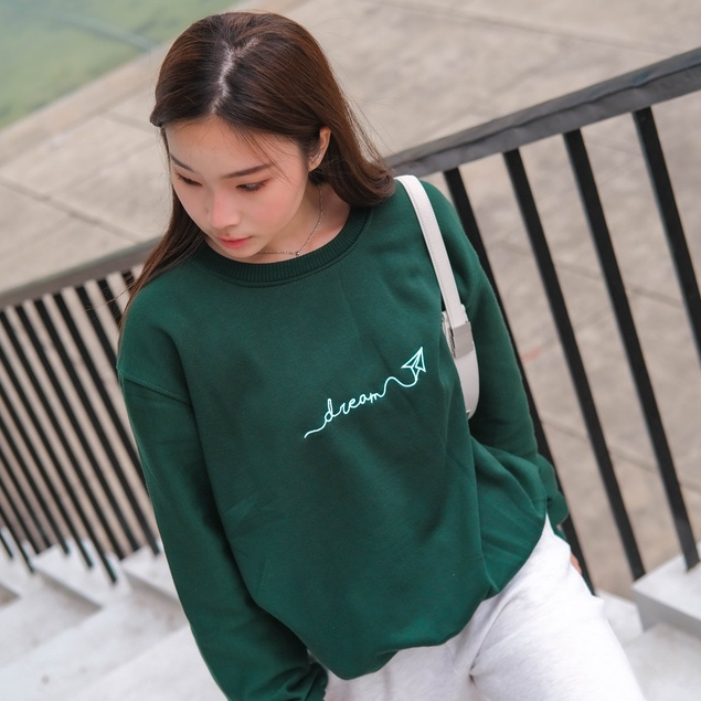 HODISO - Basic Sweater Dream (bordir) Unisex Size M-XXL (Pria&amp;Wanita)