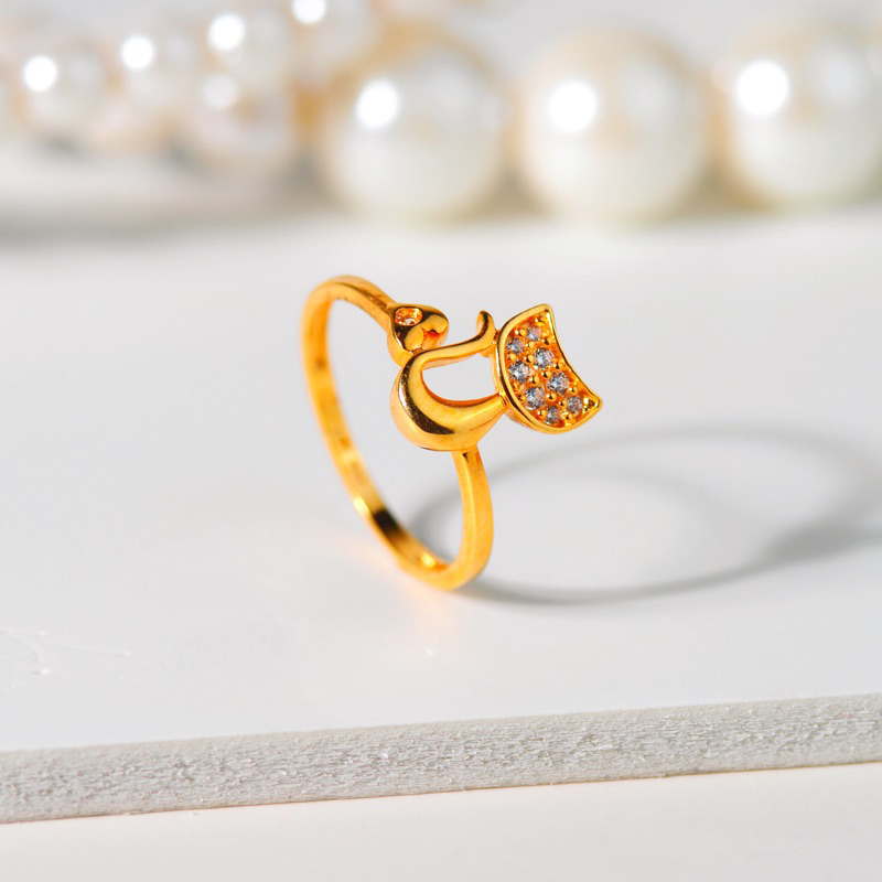 Cincin Emas Model Kucing Langsing - Toko Emas Gadjah