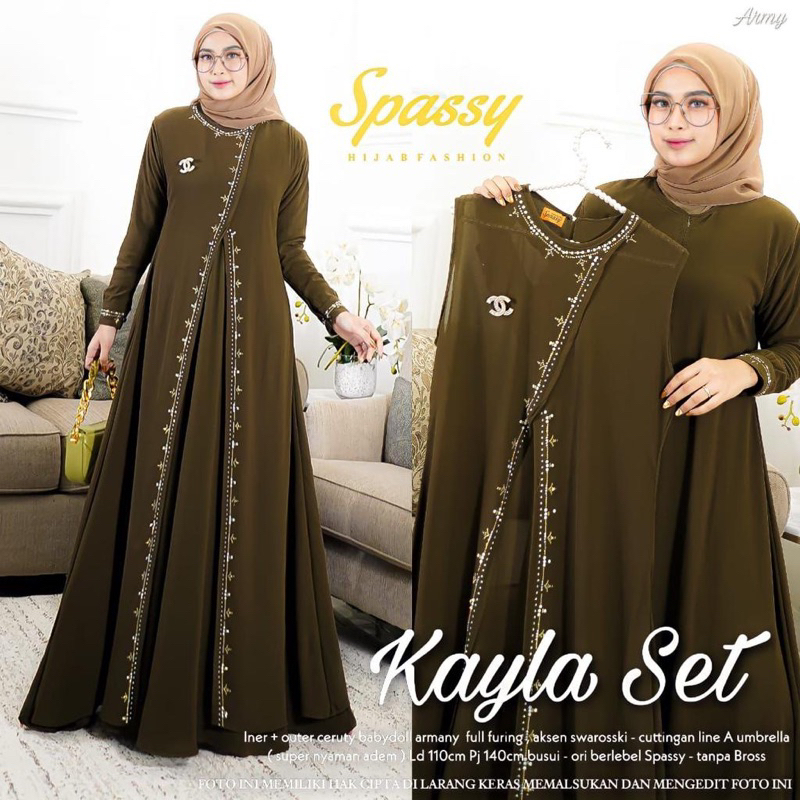 GAMIS ADHA / KAYLA / DELTA / YARETA SET BY SPASSY - BAJU MAXY SPASSY ORIGINAL BERLABEL