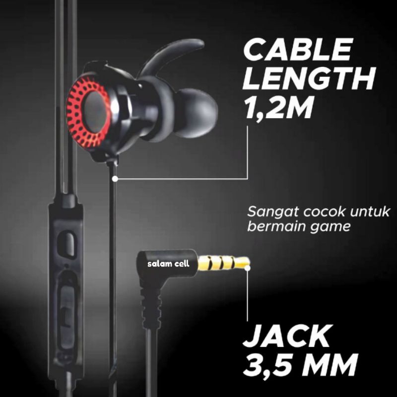 Headset Wellcomm HF001 Super Bass Original Garansi Resmi