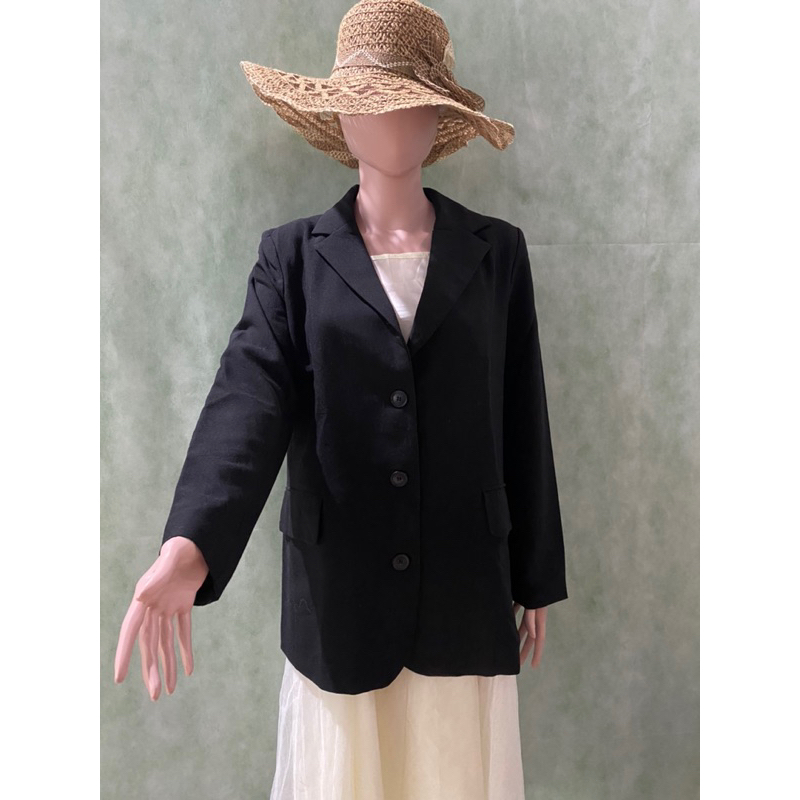 Preloved/Thrift Blazer Hitam/Basic Black Blazer Laurenhi Korean Style