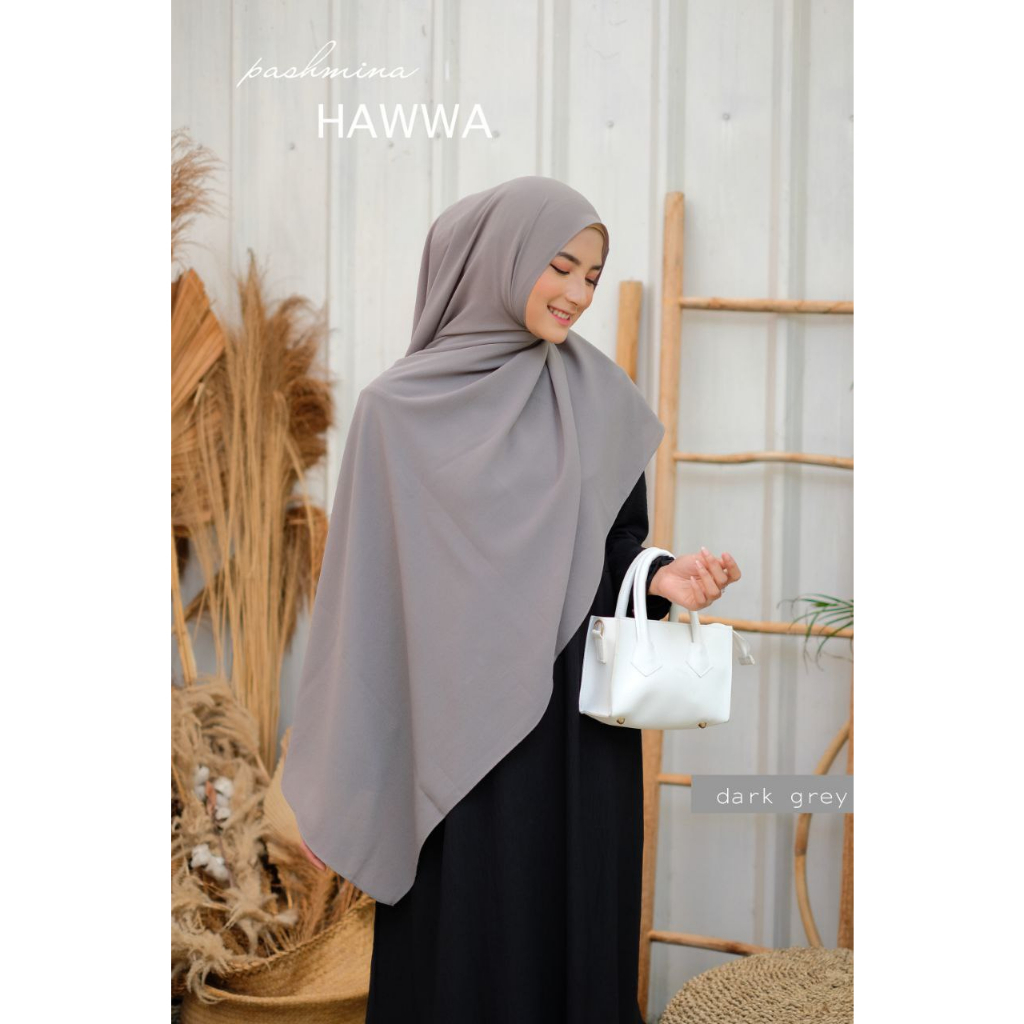 Riskirich Hawwa Hijab Vol 2.0 Jilbab Pashmina Polos Premium / Pashmina Jahit Tepi Rapih