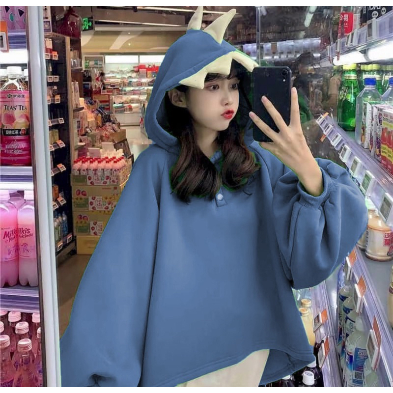 SWEATER KOREA - DINOS HOODIE OVERSIZE