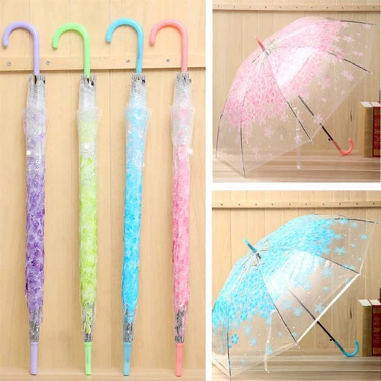 IKILOSHOP Payung Bunga Sakura Payung Transparant Bening Korea Umbrella