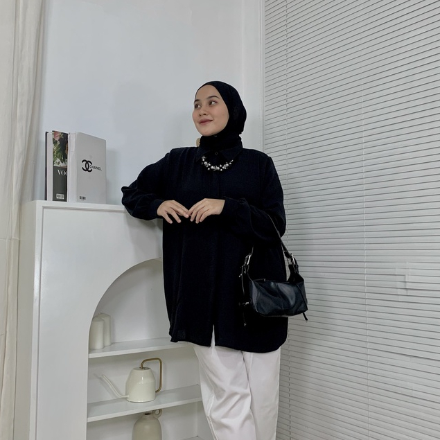 Lizzy Shirt Atasan Wanita Kekinian - Blouse Kemeja Wanita By Mahyra