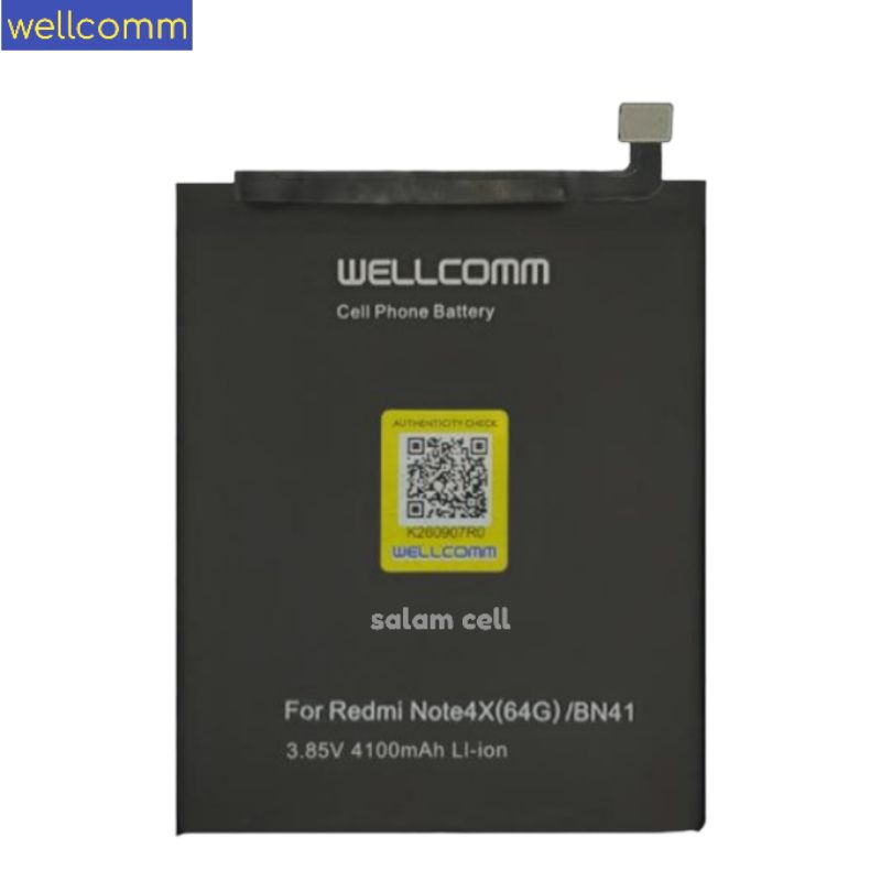 Baterai Xiaomi Redmi Note 4X BN43 Original Wellcomm Bergaransi