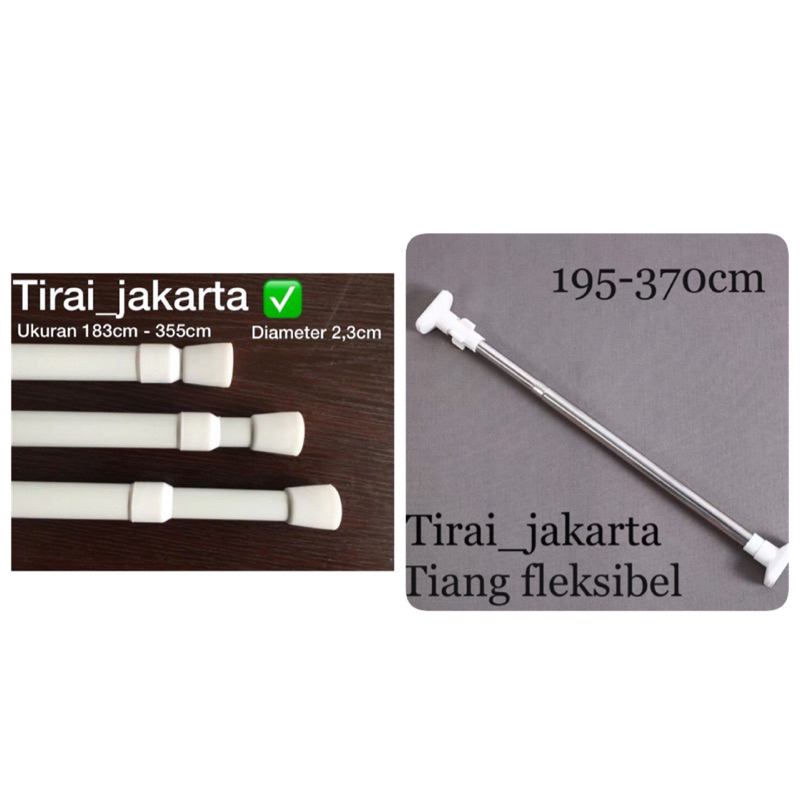 Tiang fleksibel 183-355cm/tiang flexibel/tiang gorden fleksibel/ tiang tirai kamar mandi/tiang gorden kolong dapur/ iang tanpa paku /tiang ajaib/tongkat fleksibel gorden/tongkat kolong dapur goden/tongkat ajaib/tongkat fleksibel 3 meter/tongkat pipa ajaib