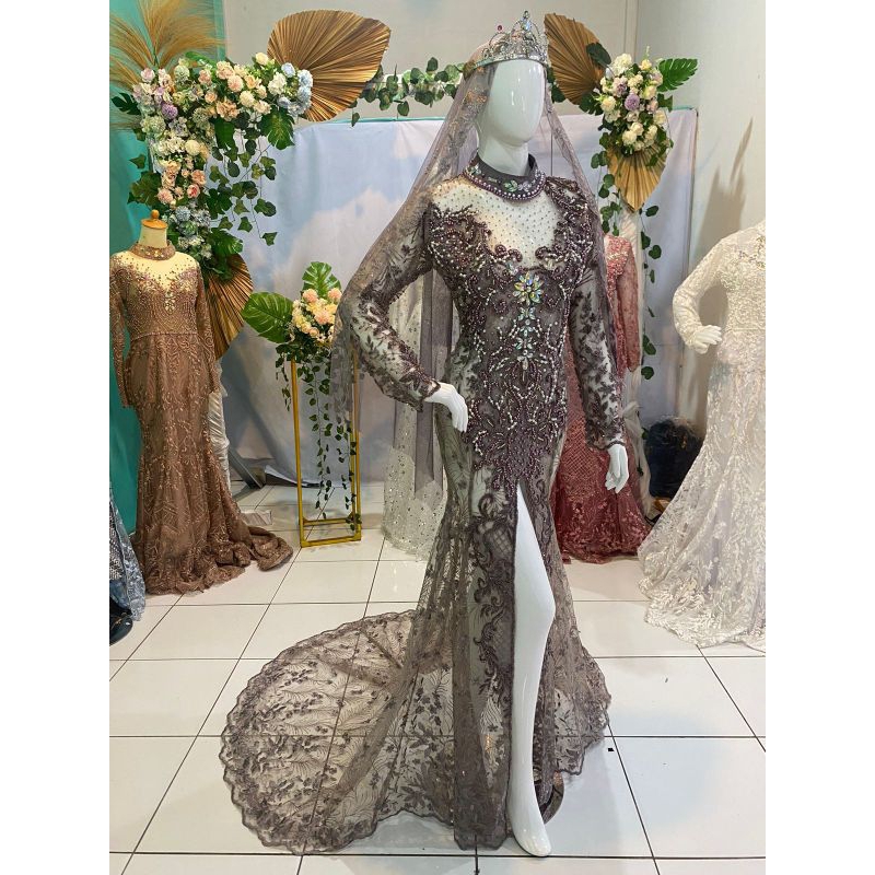 Kebaya pengantin | kebaya pengantin modern | kebaya pengantin belah berekor