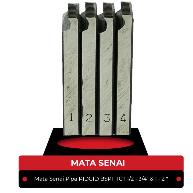 Mata Senai Pipa Ridgid BSPT TCT 1/2 - 3/4&quot; &amp; 1 - 2 &quot;