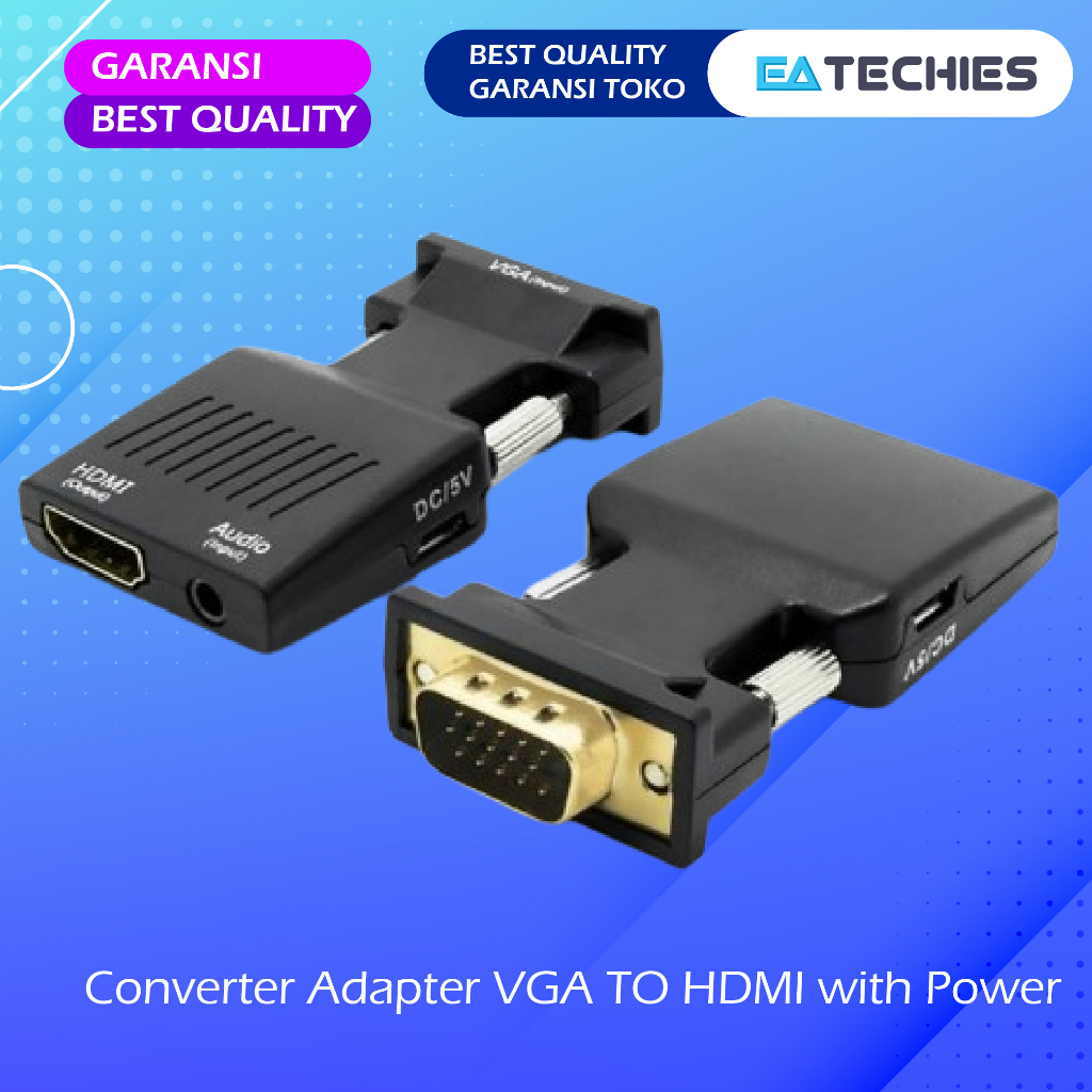 Converter VGA TO HDMI Adapter Konektor with Power STB High Quality