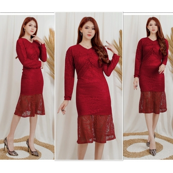 [Dress Nana VE] dress wanita brukat varian warna