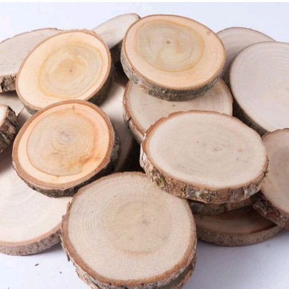 wood slice/potongan kayu log/diameter 7-9cm/tatakan kayu