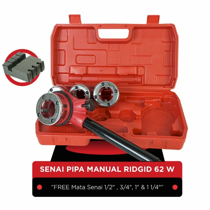 Senai Pipa Manual Model Ridgid 1/2&quot; - 1 1/4 &quot; | Ratchet Die Stock 62W