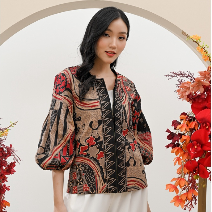 295 MTS/ Blouse Batik Wanita/ Outer Batik/ Jaket Batik/ Batik Modern/ Seragam Batik