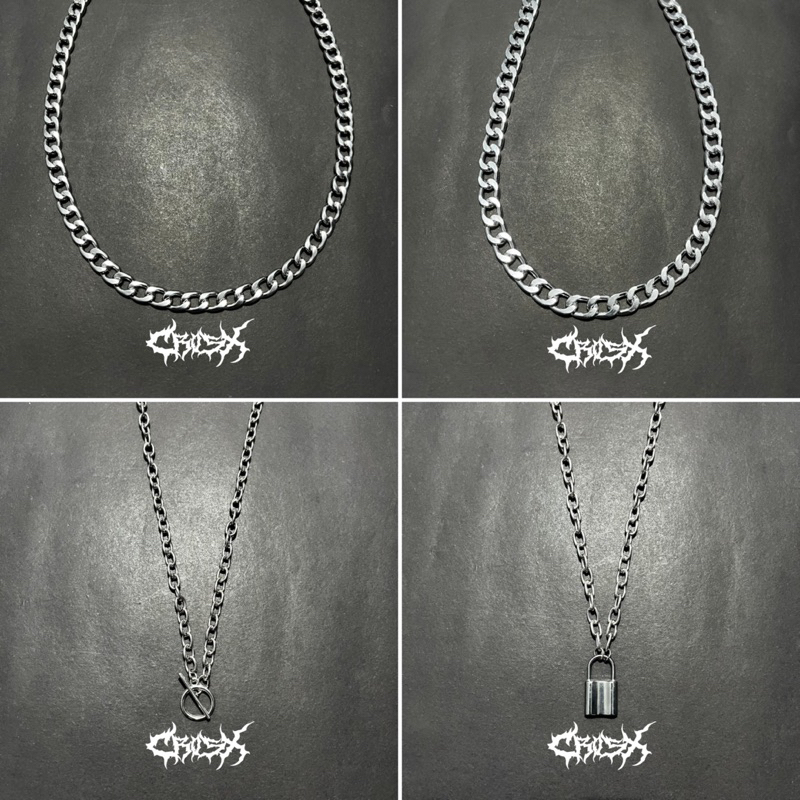 KALUNG CHOKER SMILE NECKLACE / STAR CROSS DOUBLE LAYER CHAIN NECKLACE / MULTILAYER PENDANT / KALUNG MOON COIN PADLOCK THUNDER KALUNG RANTAI HIP HOP CHOKER SALIB KALUNG LIONTIN STYLE KOREA CHAIN NECKLACE KALUNG SILVER TITANIUM AESTHETIC KALUNG PRIA WANITA