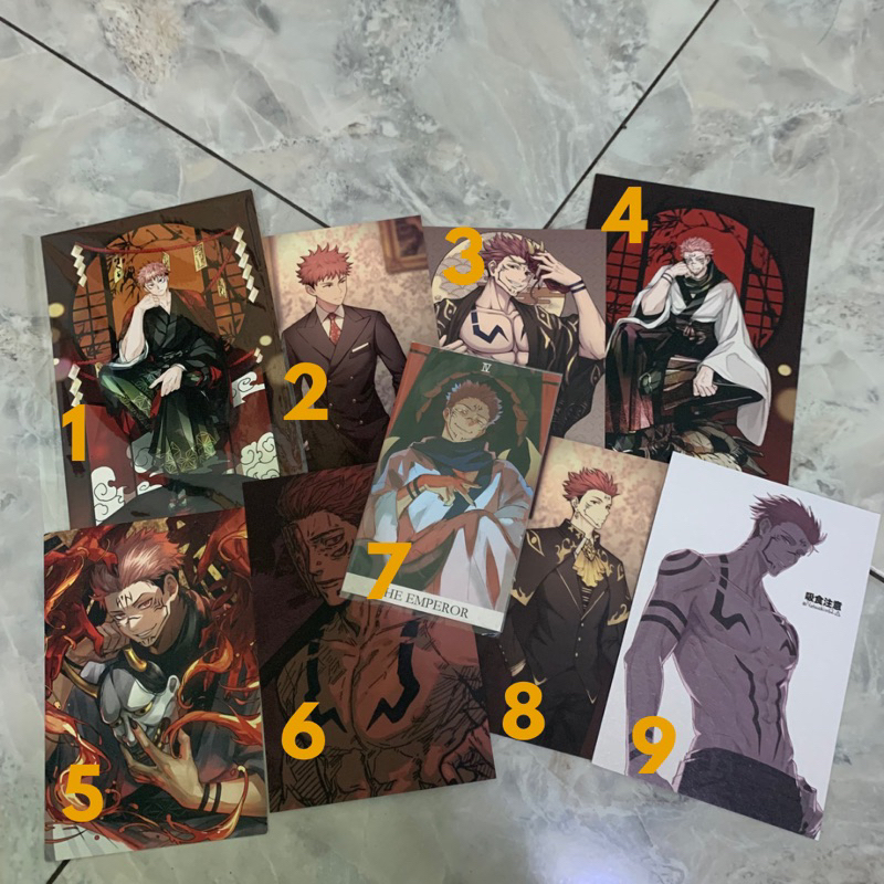 Postcard sukuna yuuji jujutsu kaisen rs world kadeart tarot