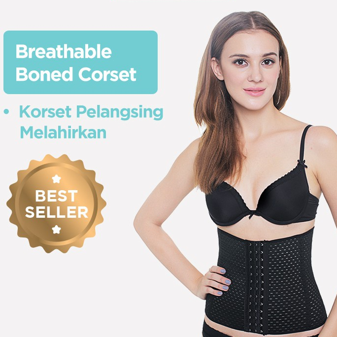 MOOIMOM MURAH BREATHABLE BONED CORSET/ KORSET MELAHIRKAN/ CRS2108-03X