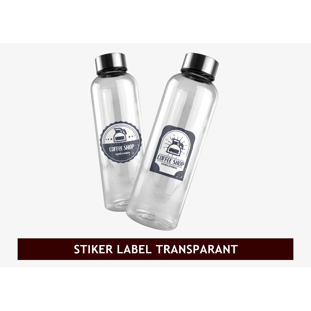 Stiker Botol Minuman Bening / Stiker Cup Minuman Tahan Air / Stiker Bening
